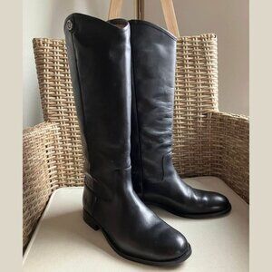 NEW Frye, black leather The Melissa Button 2 boots, size 6.5